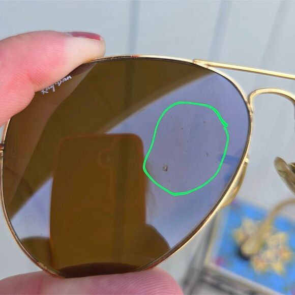 Vintage 80s Ray-Ban B&L Aviator Sunglasses – Gold Frame B-15 Brown Lenses 58-14 - Picture 7 of 9